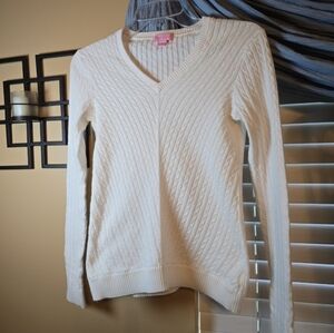 Lilly Pulitzer White Cable Knit Sweater